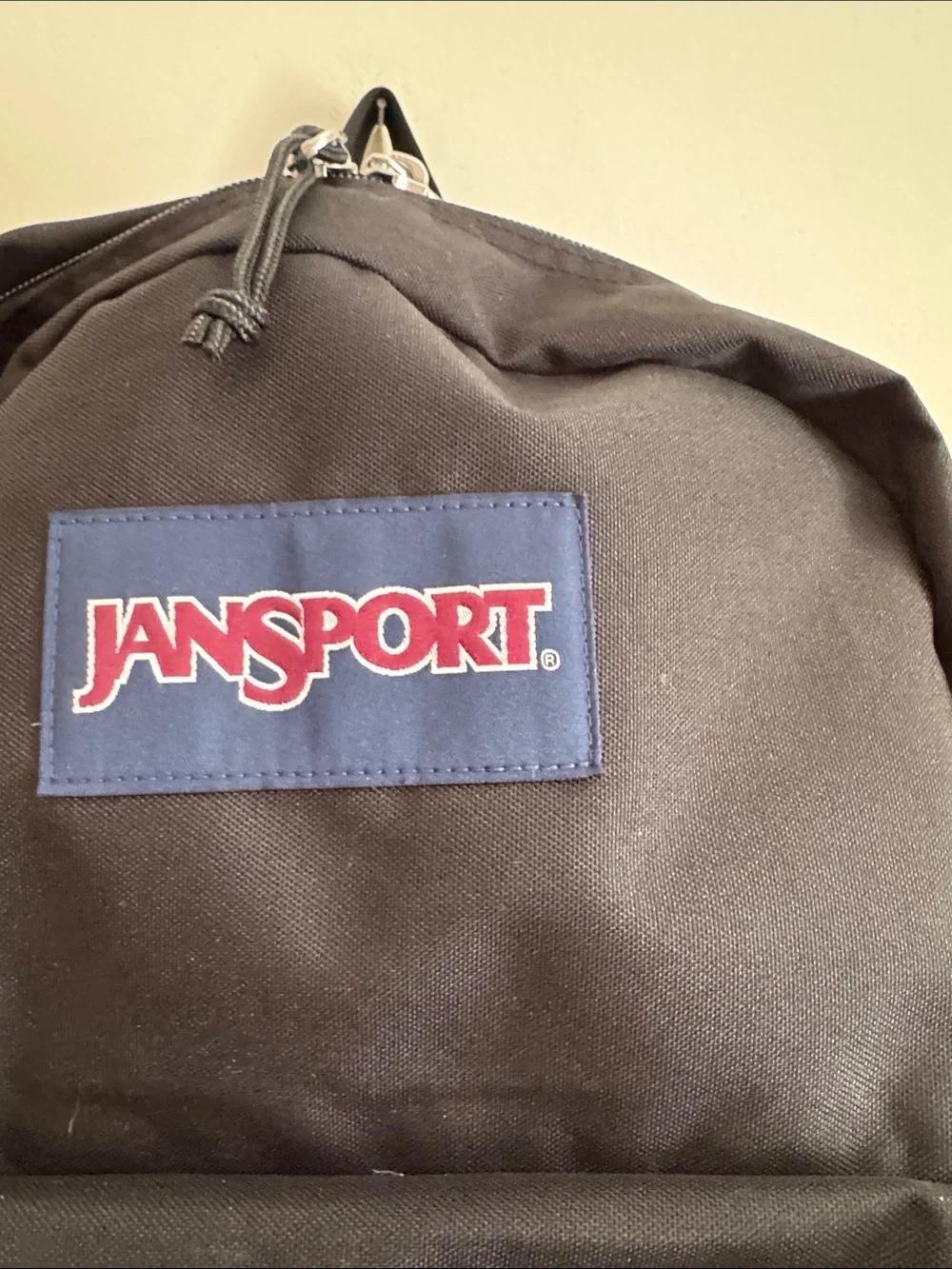 Jansport Black Everyday Backpack with Blue Logo Patch